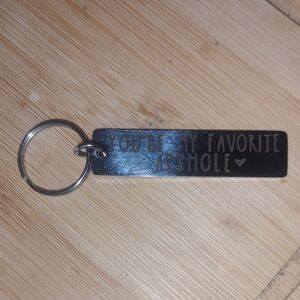 Engraved Silver Keychain with Message